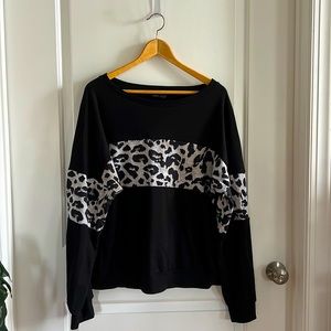 Low key Shein long sleeve shirt with leopard detail